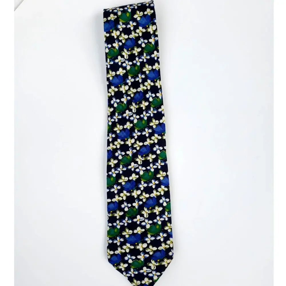 Ungaro Paris Silk Men Necktie Floral Made in Italy Colorful Luxry